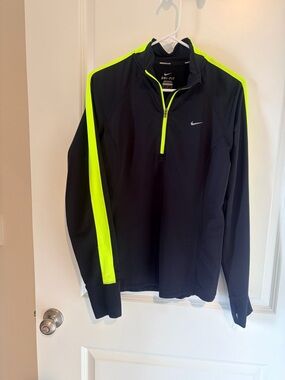 Nike Black & Neon Yellow Performance Half-Zip Jacket